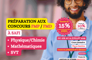 Étudiants en pleine préparation aux concours d’accès aux FMP et FMD 2025 dans une salle de cours à Espace Noor.