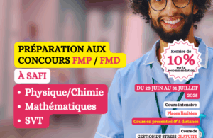 Étudiants en pleine préparation aux concours d’accès aux FMP et FMD 2025 dans une salle de cours à Espace Noor.